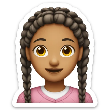 Girl with braids  sticker