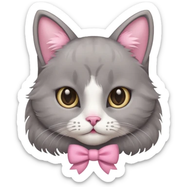 Um gato com lacinho rosa  sticker