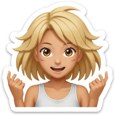 an anime girl thats moshing sticker