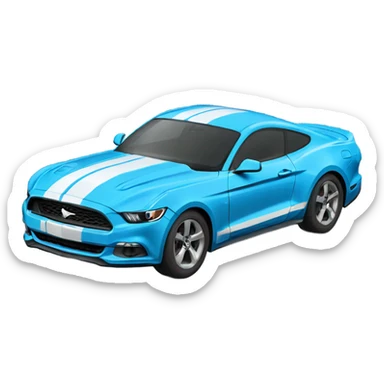 Grabber blue Mustang with spoiler sticker