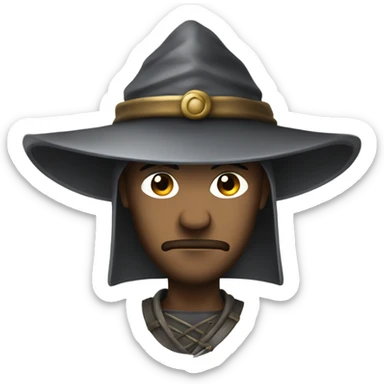 mysterious swordsman with hat sticker