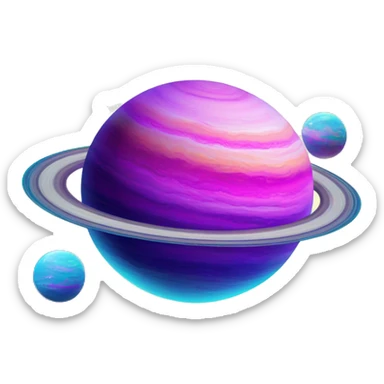 lisa frank saturn planet sticker