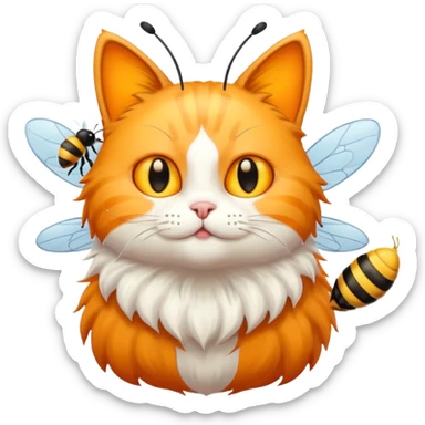 Cat with a bee sticker
