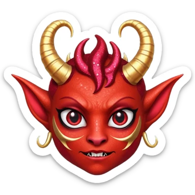 red glitter imp lust sticker
