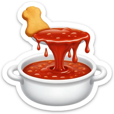 Dripping seasoned nuggets spicy red sauce steamy sticker