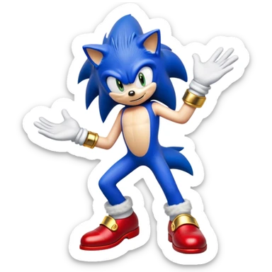 Sonic the hedgehog shrugging shoulder sticker