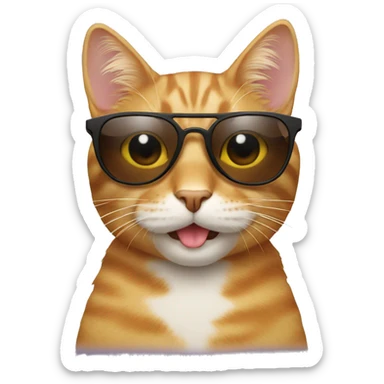 Cat with sunglasses sticker