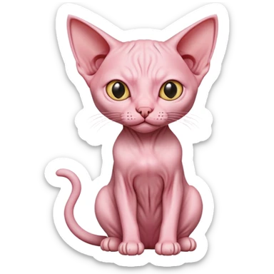 Hairless cat sitting sticker