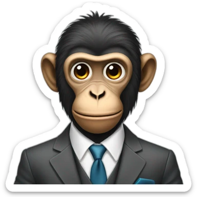 monkey dressed up in suit and tie sticker