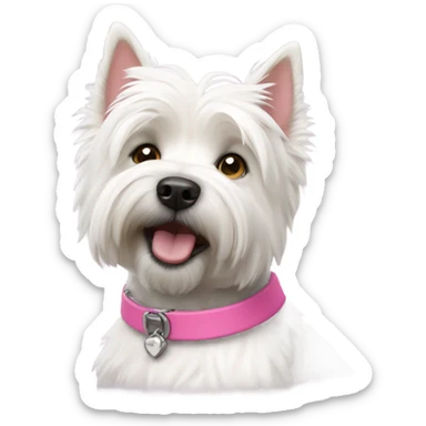 west highland terrier with pink collar  sticker