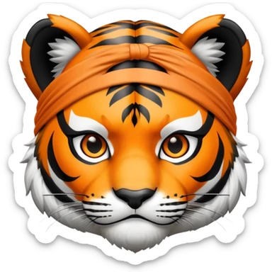Tiger ninja with headband sticker