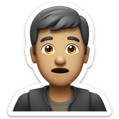 Person shrugging shoulders and arms and hands  flat to the side asking why sticker