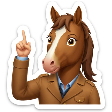 Horse flipping the bird sticker