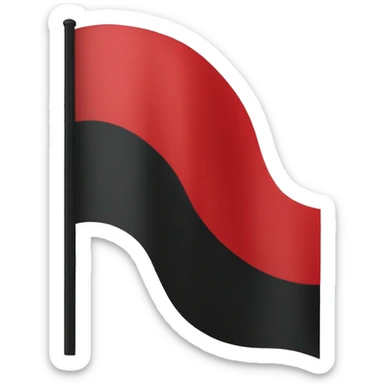 Flag with red upper half and black lower half sticker
