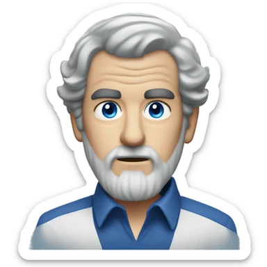 stanley kubrick grey hair long beard blue eye short hair head sticker