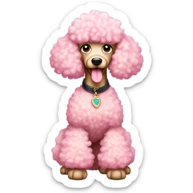 Pink poodle sticker