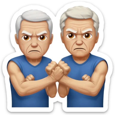 two angry white elder fight  sticker