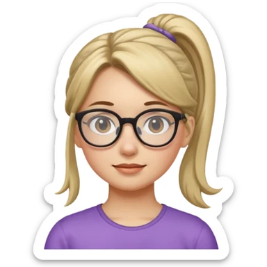 Ponytail Girl with Glasses sticker
