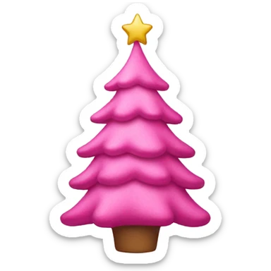 pink christmas tree sticker