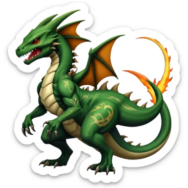  Venom-Marowak-Charizard-Xenomorph-hybrid-fantasy-creature (full body) with tattoos sticker