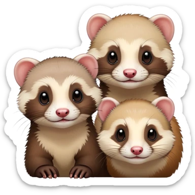 ferret with girlfriend and boyfriend  sticker