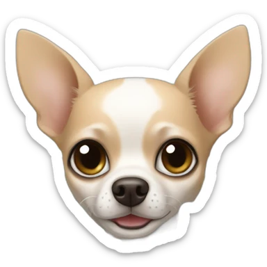 cute chihuahua with blue eyes and flowers sticker