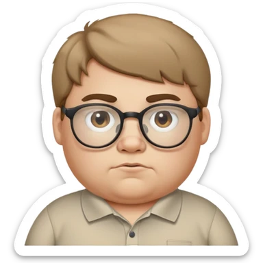 A fat ugly boy that wears glasses, he has dark blond hair, he wears polo shirt and he stinks  sticker