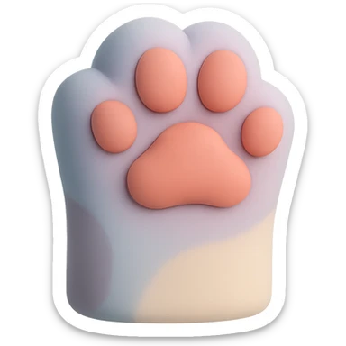 cat paw, soft and squishy, pastel colors sticker