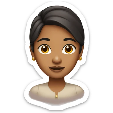 bengali girl with dark brown hair  sticker