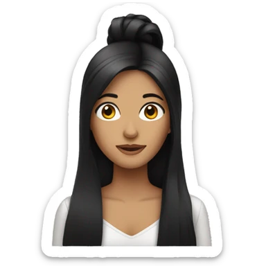 women with long black hair  sticker