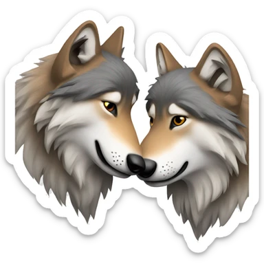 Wolves kissing  sticker