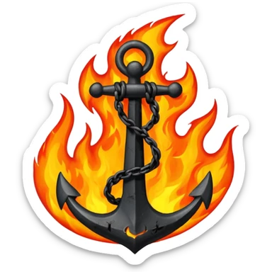 Anchor and fire sticker