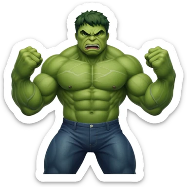 Angry hulk with big fist sticker