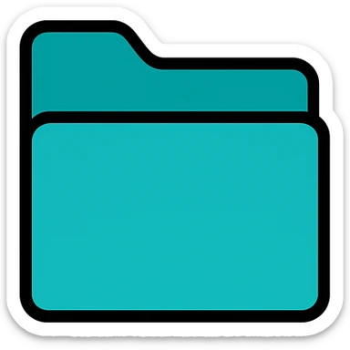 dark teal neon file folder sticker
