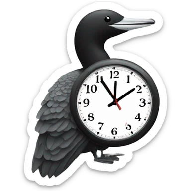 Loon watching clock sticker