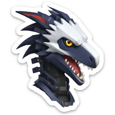 Edgy Futuristic Mechanical Sergal-raptor-nargacuga-vernid sticker