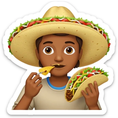 Mexican eating tacos  sticker