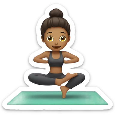 Doing Yoga on the yogamatt sticker