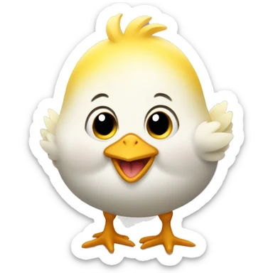a laughing chick hatched sticker