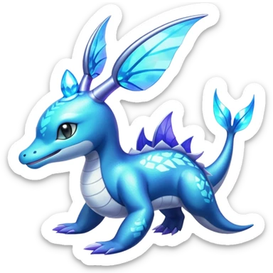 Shiny Colorful Iridescent Bioluminescent Glowing Neon Lapras-Meloetta-Vaporeon-Dialga-Suicune-fusion sticker