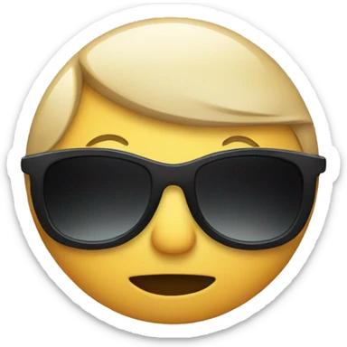 An embarrassed face with sunglasses down sticker