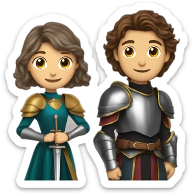 Tom holland as a knight and zendaya as a lady sticker