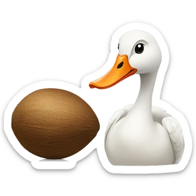 Goose and a coconut sticker
