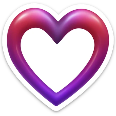 Red heart mix with purple heart  sticker