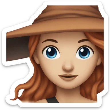 Witch blue eyes, auburn hair sticker