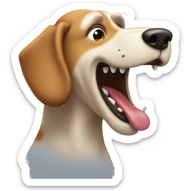 Hound dog singing sticker
