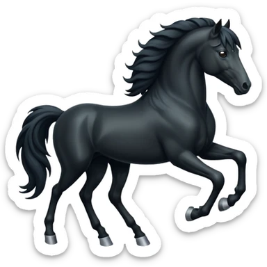 Black horse with 4 legs emoji sticker