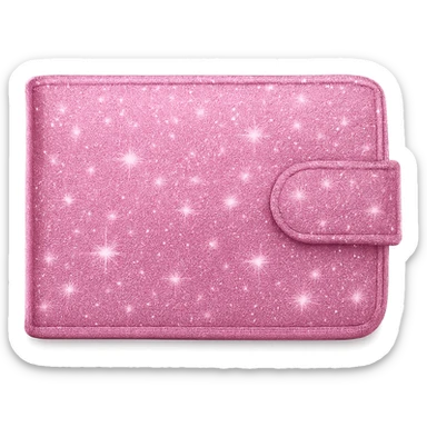 girly sparkling wallet, pink color sticker