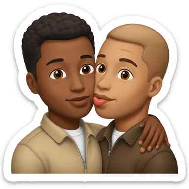 2 black guys kissing sticker
