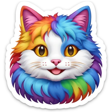 Rainbow cat smiling sticker